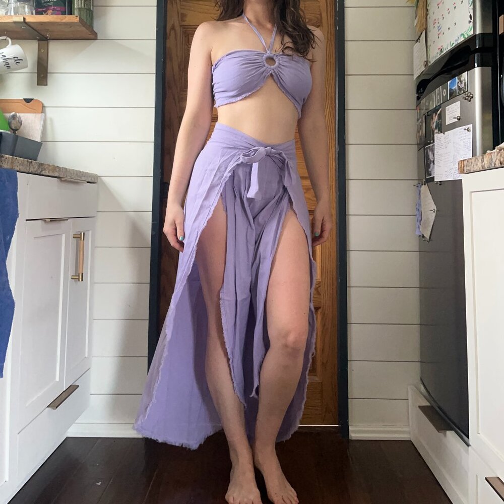 Lilac Set Halter Top and Wrap Pants